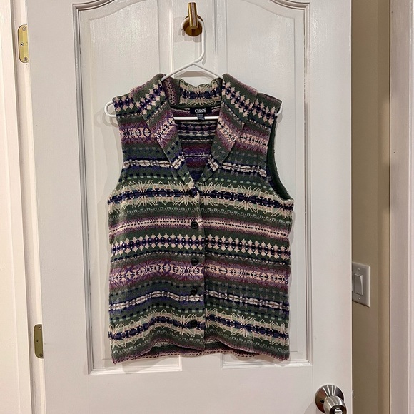 Women's Chaps Multi-colored Sweater Vest Size M - Picture 3 of 4